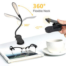 Carica l'immagine nel visualizzatore di Gallery, Luce lettura libro notturna, TechRise lampada con pinza 4 grande LED e 3... - Ilgrandebazar