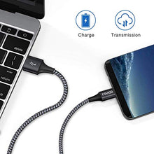 Carica l'immagine nel visualizzatore di Gallery, RAVIAD Cavo USB [4Pezzi, 0.5m 1m 2m 3m] Nylon Intrecciato Tipo Nero