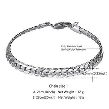 Carica l'immagine nel visualizzatore di Gallery, PROSTEEL Uomo Bracciale a Catena Cubana Incisione, Acciaio Argento - Ilgrandebazar