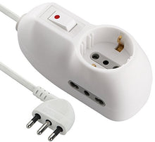 Carica l'immagine nel visualizzatore di Gallery, Electraline 62033 Multipresa 3 posti 1 schuko + 2 bivalenti 3m, Bianco