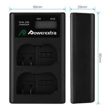 Carica l'immagine nel visualizzatore di Gallery, Powerextra - Caricabatteria Dual USB con display LCD, funziona con...