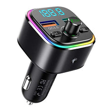 Carica l'immagine nel visualizzatore di Gallery, Nulaxy Trasmettitore FM Bluetooth V5.0-7 LED Controluce Wireless Nero