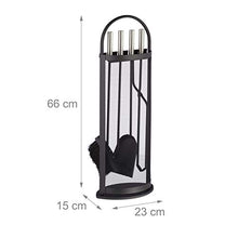 Carica l'immagine nel visualizzatore di Gallery, Relaxdays 10022291 Accessori Camino, 5 Pezzi, Porta-Attrezzi, Paletta,...
