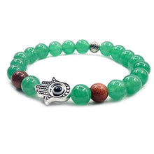 Carica l'immagine nel visualizzatore di Gallery, Bracciale in Pietra Agata 8mm Yoga Reiki Healing Balancing Energy Hamsa Hand... - Ilgrandebazar