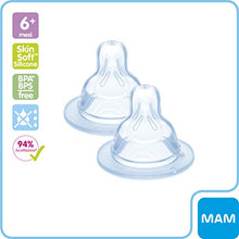 Carica l'immagine nel visualizzatore di Gallery, MAM Teat Set Size 2-3, 2 Tettarelle silicone per 2+ mesi e 2 4+ mesi,... - Ilgrandebazar