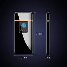 Carica l'immagine nel visualizzatore di Gallery, ASANMU Accendino Elettrico, USB Ricaricabile Antivento Nero - Ilgrandebazar