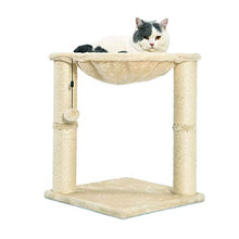Carica l'immagine nel visualizzatore di Gallery, AmazonBasics - Albero per gatti con amaca e palo tiragraffi, 40,6 x Beige