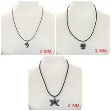 Carica l'immagine nel visualizzatore di Gallery, sailimue 3 Pezzi Pelle Collane Uomo Donna Lunghe Nere Acciaio Larghezza 2mm...