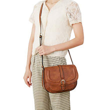 Carica l'immagine nel visualizzatore di Gallery, DCCN Borsa a tracolla piccola in pelle PU per donna Retro Marrone