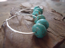 Carica l'immagine nel visualizzatore di Gallery, ★ ORECCHINI DI BIANCO con TURQUOISE ★ piccoli orecchini, creoli (1662)