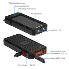 Carica l'immagine nel visualizzatore di Gallery, POWERADD Powerbank Solare Apollo2 Caricabatteria Portatile Batteria 12000mAh