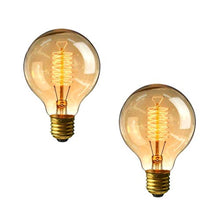 Carica l'immagine nel visualizzatore di Gallery, 60W Lampadine vintage, E27 Lampadina Edison Vintage 2 Pezzi 60w G80 - Ilgrandebazar