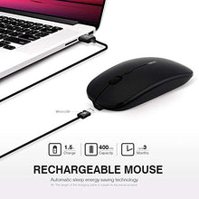 Carica l'immagine nel visualizzatore di Gallery, INPHIC Mouse Wireless Ricaricabile, Ottico Mini Silenzioso Nero magico