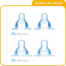 Carica l'immagine nel visualizzatore di Gallery, MAM Teat Set Size 2-3, 2 Tettarelle silicone per 2+ mesi e 2 4+ mesi,... - Ilgrandebazar