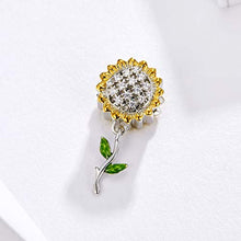 Carica l'immagine nel visualizzatore di Gallery, Ciondolo a forma di girasole, in argento Sterling 925, smaltato, per... - Ilgrandebazar