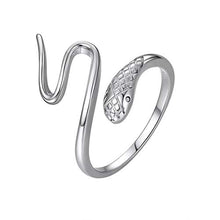 Carica l'immagine nel visualizzatore di Gallery, SILVERCUTE Donna Anello Aperto/Orecchini Fascia Gatto/Corna di Serpente