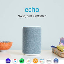 Carica l'immagine nel visualizzatore di Gallery, Amazon Echo (3ª generazione) - Altoparlante intelligente Tessuto blu-grigio