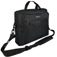 Carica l'immagine nel visualizzatore di Gallery, Amazon Basics - Borsa compatta per computer portatile con tasche per accessori (15,6 pollici, 40 cm), nero, confezione da 1