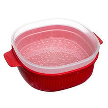 Carica l'immagine nel visualizzatore di Gallery, Snips VAPORIERA per microonde - 4 lt 2 Tier Steamer 4L, Roso - Ilgrandebazar
