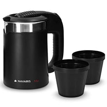 Carica l'immagine nel visualizzatore di Gallery, Navaris Mini Bollitore Acqua da Viaggio 0,5L - Boiler Piccolo Elettrico Nero