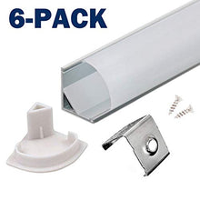 Carica l'immagine nel visualizzatore di Gallery, Profili per Strisce LED 45° - 6x1MT Profilo Alluminio 6*1m - Ilgrandebazar