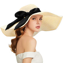 Carica l'immagine nel visualizzatore di Gallery, Tencoz Cappello da Sole Donna, di Paglia floscio a Tesa Larga...