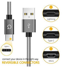 Carica l'immagine nel visualizzatore di Gallery, Gritin Cavo USB C [3 Pezzi: 1m, 1.5m, 2m] Nylon 1m+1.5m+2m, Grigio - Ilgrandebazar