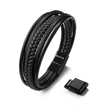 Carica l'immagine nel visualizzatore di Gallery, SERASAR | Bracciale in Pelle Premium per Uomo Nero e Marrone | - Ilgrandebazar