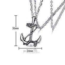 Carica l'immagine nel visualizzatore di Gallery, CAILI 2 pack Collana da Uomo, Pendente con Ancora in Acciaio Inossidabile,... - Ilgrandebazar