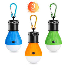 Carica l'immagine nel visualizzatore di Gallery, Winzwon Lampade Led Campeggio, 3 Pack Lampadina Portatile Colourful