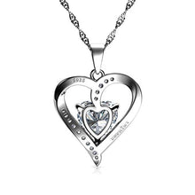 Carica l'immagine nel visualizzatore di Gallery, DEPHINI - Collana a forma di cuore bianco - in argento Sterling 925 - con... - Ilgrandebazar