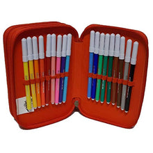 Carica l'immagine nel visualizzatore di Gallery, Astuccio scuola Ferrari 3 zip-scomparti originale, completo di cancelleria,...
