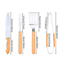 Carica l'immagine nel visualizzatore di Gallery, EKKONG 4 Pezzi Set Utensili Barbecue, Accessori Barbecue in Acciaio 4pcs
