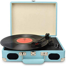 Carica l'immagine nel visualizzatore di Gallery, DIGITNOW! Portatile Giradischi a 3 Velocità(33 1/3, 45 e 78 Giri), Stile Blue