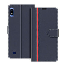 Carica l'immagine nel visualizzatore di Gallery, COODIO Custodia per Samsung Galaxy A10, in Pelle Blu Scuro/Rosso - Ilgrandebazar