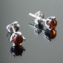 Carica l'immagine nel visualizzatore di Gallery, Camaleonte Orecchini a Bottone in Argento Sterling Massiccio 925 con Ambra... - Ilgrandebazar