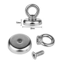 Carica l'immagine nel visualizzatore di Gallery, Magneti al Neodimio da Pesca N52 Super Strong Magnet con N32mm(32KG) - Ilgrandebazar
