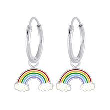 Carica l'immagine nel visualizzatore di Gallery, FIVE-D Orecchini a Cerchio per Bambini, Arcobaleno, in Argento - Ilgrandebazar