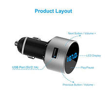 Carica l'immagine nel visualizzatore di Gallery, TECKNET Bluetooth FM Transmitter, Wireless Trasmettitore Radio con Argento