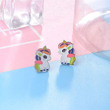 Carica l'immagine nel visualizzatore di Gallery, VU100, orecchini a perno a forma di unicorno, per donne e ragazze,... - Ilgrandebazar