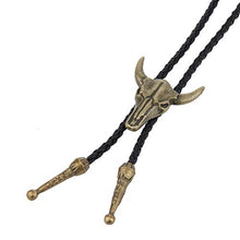 Carica l'immagine nel visualizzatore di Gallery, JOYMIAO Gioielli della Collana Cravatta in Pelle da Uomo Retrò Testa Di Toro - Ilgrandebazar
