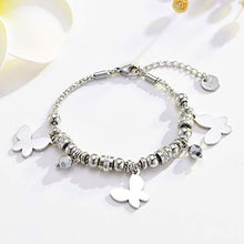 Carica l'immagine nel visualizzatore di Gallery, Braccialetti Pop-corn per le donne, Bracciale con ciondolo Charm #5 Farfalla - Ilgrandebazar