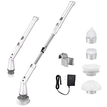 Carica l'immagine nel visualizzatore di Gallery, Homitt Spazzola per Pulizia,Spin Scrubber con 4 testine Regolabili e Bianco - Ilgrandebazar