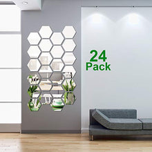 Carica l'immagine nel visualizzatore di Gallery, 24 Pezzi Removibile Acrilico Specchio Adesivo Parete Decal per Casa...