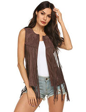 Carica l'immagine nel visualizzatore di Gallery, MAXMODA Gilet da Donna Cardigan in Nappa Hippie Senza S, Tiefes Khaki - Ilgrandebazar