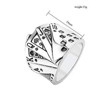 Carica l'immagine nel visualizzatore di Gallery, PAMTIER Carte da Poker Anello Uomo Acciaio Inossidabile Argento - Ilgrandebazar
