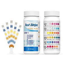 Carica l'immagine nel visualizzatore di Gallery, Ehomfy Test per Acqua Piscina 6 in 1, Pool Potabile 100 Strisce, 100pcs