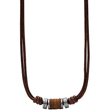 Carica l'immagine nel visualizzatore di Gallery, Fossil JF00899797- Collana Vintage Casual in Pelle Marrone - Ilgrandebazar