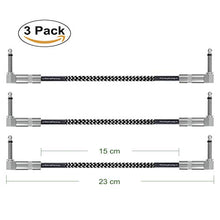 Carica l'immagine nel visualizzatore di Gallery, Miglior Cavo Patch per Chitarra e Basso - 23cm Cavetto 3 PC, Bianco e nero - Ilgrandebazar