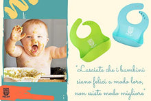 Carica l'immagine nel visualizzatore di Gallery, ❤️ Little Owl Bavaglini Silicone Impermeabili con Tasca Celeste/Verde